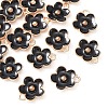 Light Gold Plated Alloy Enamel Pendants ENAM-YW0002-20E-3