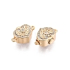 Brass Micro Pave Clear Cubic Zirconia Box Clasps KK-Q074-07G-3