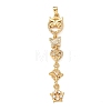 Tassel Brass Micro Pave Clear Cubic Zirconia Big Pendants KK-L271-01G-03-1