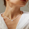 1Pc Glass Rondelle Beaded Necklaces NJEW-LP0007-23Q-1