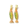 Brass Enamel Pendants KK-F911-23G-01-1
