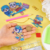 2 Sets 2 Style DIY Diamond Painting Sporting Panda Keychain Kits DIY-TA0003-80-16