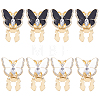 8Pcs 2 Colors Alloy Rhinestone Cufflinks BUTT-WR0001-41-1