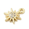 Brass Micro Pave Clear Cubic Zirconia Charms KK-B130-02G-03-2