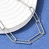 5MM 201 Stainless Steel Textured Paperclip Chain Necklaces for Unisex NJEW-K302-14P-5