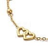 Stainless Steel Double Heart Link Bracelets for Women BJEW-G719-08G-2