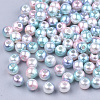 Rainbow ABS Plastic Imitation Pearl Beads OACR-Q174-8mm-05-2