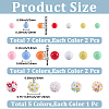 5Pcs 5 Colors Round Luminous Polymer Clay Rhinestone Flower Beads & 28Pcs 14 Styles Opaque Acrylic Beads Findings Kits DIY-PA0001-98-2