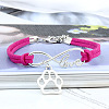 Infinity & Paw Print & Word Love Alloy with Suede Cord Charm Bracelets FS-WG0006A-12-1