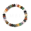 8MM Natural Mixed Gemstone Rondelle Heishi Beads Stretch Bracelets BJEW-JB14425-3
