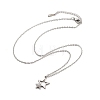 304 Stainless Steel Crystal Rhinestone Double Star Pendant Cable Chain Necklaces NJEW-Z056-02A-P-4