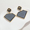 304 Stainless Steel & Acrylic Dangle Stud Earrings EJEW-T054-04G-1