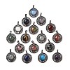 Natural & Synthetic Mixed Gemstone Pendants G-Q158-03A-R-1