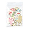 8Pcs Easter Theme Alloy Enamel Pendant Locking Stitch Markers HJEW-FS00101-02-7