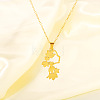 304 Stainless Steel 3D Maple Leaf Human Pendant Necklaces for Women WG5264D-01-2
