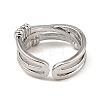 Rack Plating Brass Criss Cross Open Cuff Rings RJEW-D009-05P-2