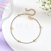 Duo Tone 304 Stainless Steel Round Ball Rope Chain Bracelets BJEW-JB14366-1