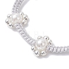 ABS Plastic Imitation Pearl & Electroplate Non-magnetic Synthetic Hematite Beads Braided Bead Bracelets for Women BJEW-JB12916-4