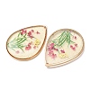 Brass & Transparent Epoxy Resin & Dried Flower Pendants RESI-G133-02G-06-2