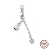 Rhodium Plated 925 Sterling Silver Curb Chain Extender STER-G039-04A-P-1