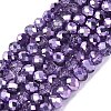 Transparent Electroplate Glass Beads Strands EGLA-Q131-01A-04-1