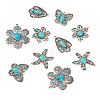 10Pcs 5 Styles Synthetic Turquoise Pendants TIBEP-TA0001-13-2