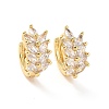Clear Cubic Zirconia Wheat Hoop Earrings EJEW-F298-18G-1