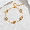 304 Stainless Steel Enamel Link Bracelets for Women SA-K003-06B-G-1