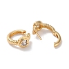 Heart Brass Micro Pave Cubic Zirconia Hoop Earrings for Women EJEW-B056-05G-2