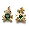 Brass Micro Pave Cubic Zirconia Pendants ZIRC-B002-01G-A-2