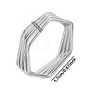 Hexagon 304 Stainless Steel American European Wide Band Rings for Women LW9786-1-1