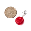 Rose Resin Pendant Decoration HJEW-JM02091-01-3