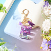 Alloy Resin Heart Keychains KEYC-TADJ0002-01G-E-4