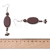 3 Pairs 3 Styles Wood Dangle Earrings EJEW-JE06996-4