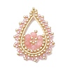 Glass Seed Bead & Dyed Natural Malaysia Jade Pendants PALLOY-MZ01280-01-1