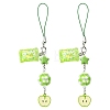 2Pcs Acrylic & Wood & Alloy & Resin Mobile Straps HJEW-YW00339-01-1
