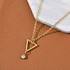 304 Stainless Steel Crystal Rhinestone Geometric Pendant Cable Chain Necklaces NJEW-Z073-01G-02-3