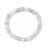 8MM Natural Banded Agate(Dyed & Heated) Rondelle Beaded Stretch Bracelets BJEW-JB14424-3
