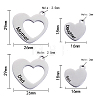 8Pcs 4 Styles Hollow Heart with Word STAS-CJ0001-223-2