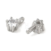 Brass Pave Clear Cubic Zirconia Charms CU-CBA9FFD-11P-06-2