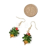 Christmas Tree Glass Dangle Earrings EJEW-JE06128-3