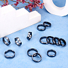 15Pcs 15 Styles Synthetic Hematite Plain Band Finger Rings RJEW-BY0001-01-14