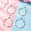 Natural & Synthetic Gemstone & Nuggets Baroque Pearl Keshi Pearl Beads Slider Bracelets BJEW-JB13260-1