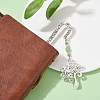 Natural Malaysia Jade & Green Aventurine Beaded Pendant Bookmarks with Alloy Tree of Life AJEW-JK00255-02-2