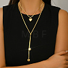Minimalist European Style Stainless Steel & Alloy Heart Pendant Snake Chain Y-Shaped Double Layer Necklace for Women Daily Wear Gift ZC6698-1-3