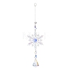 AB Color Glass Snowflake Pendant Decorations AJEW-Q144-02P-01-1