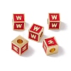 Rack Plating Brass Enamel Beads KK-B060-04G-03W-3