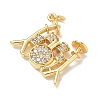 Brass Micro Pave Clear Cubic Zirconia Pendants KK-D289-01G-02-2