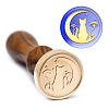 Brass Wax Seal Stamp with Handle AJEW-WH0184-1062-5