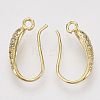 Brass Micro Pave Cubic Zirconia Earring Hooks X-ZIRC-Q022-035G-NF-2